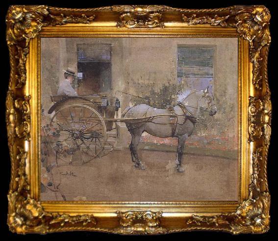 framed  Joseph Crawhall The Governess Cart (mk46), ta009-2